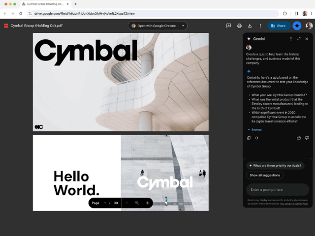 Gemini in Drive and the new PDF viewing experience