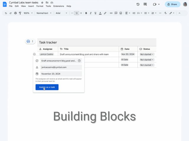 Building Blocks in Google Docs