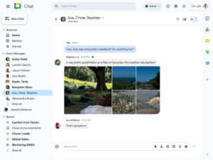 You can now share multiple files in a single message in Google Chat.