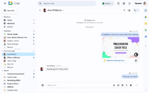Huddles integrate directly into your Google Chat conversations, allowing for a seamless transition between text messages and voice conversations.