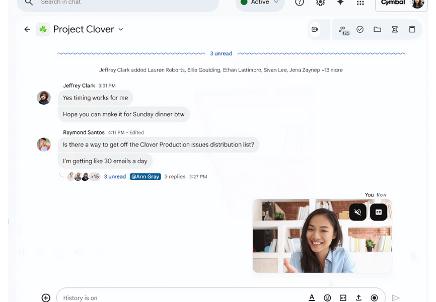 With new video messaging in Google Chat, your conversations will come to life.