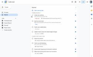 You can view all your tasks in full screen with the help of Google Calendar.