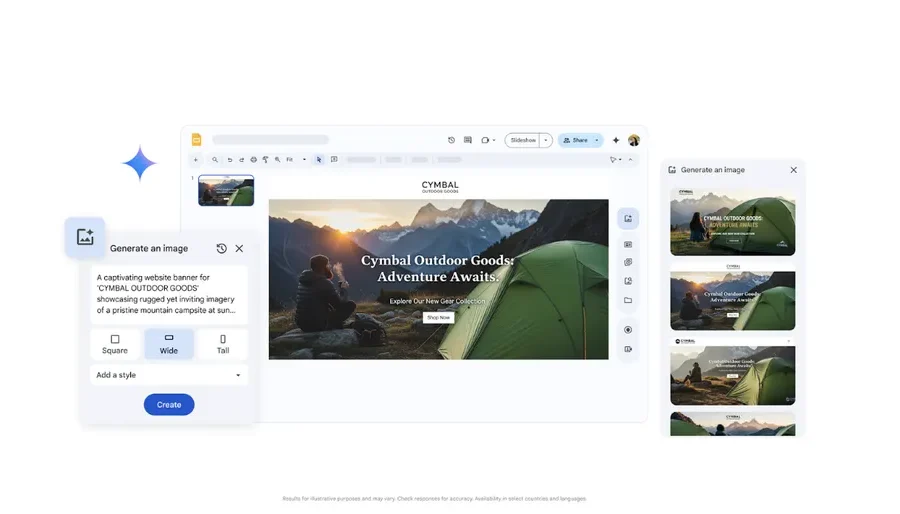Google Vids creating a video with Gemini's Artificial Intelligence.