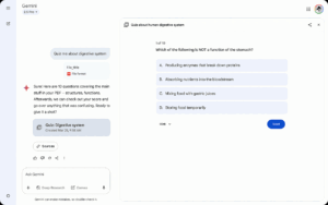 A custom multiple-choice quiz generated in Gemini Canvas.