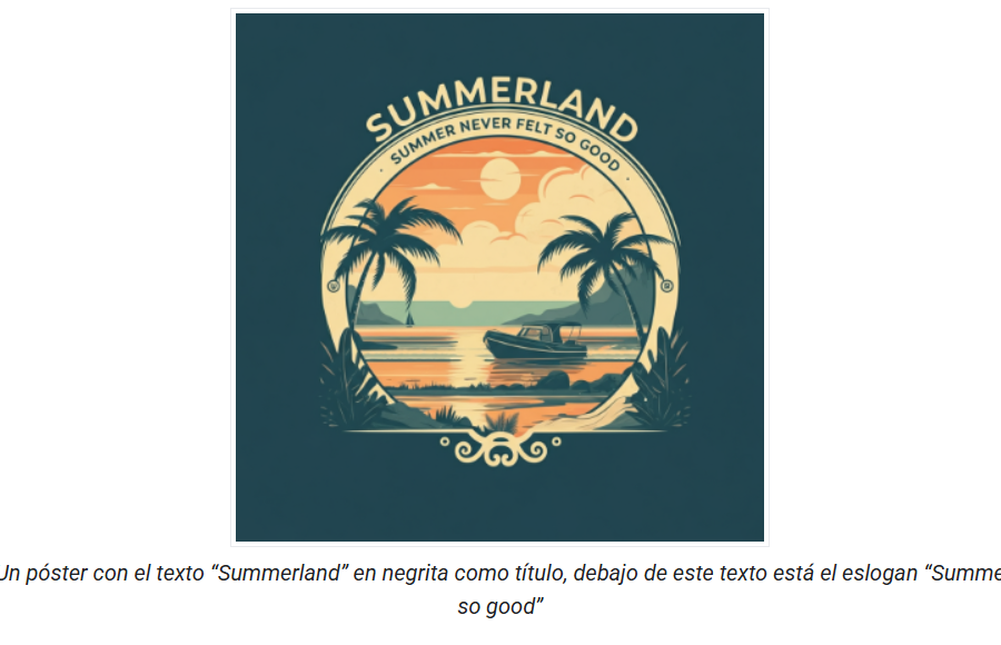 A poster with the bold text "Summerland" as its title, below which is the slogan "Summer never felt so good." In the center is a circular logo of a boat on a lake with palm trees.