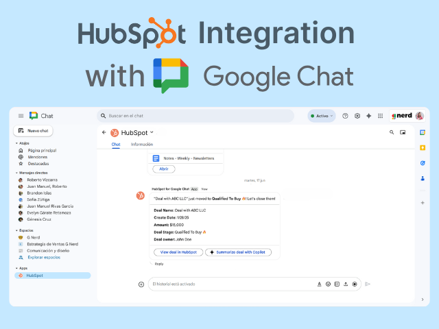 HubSpot: Google Chat Integration