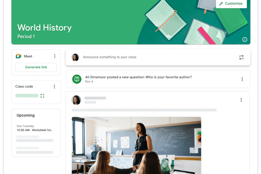 Make your classes more interactive with Google Meet and Google Classroom.