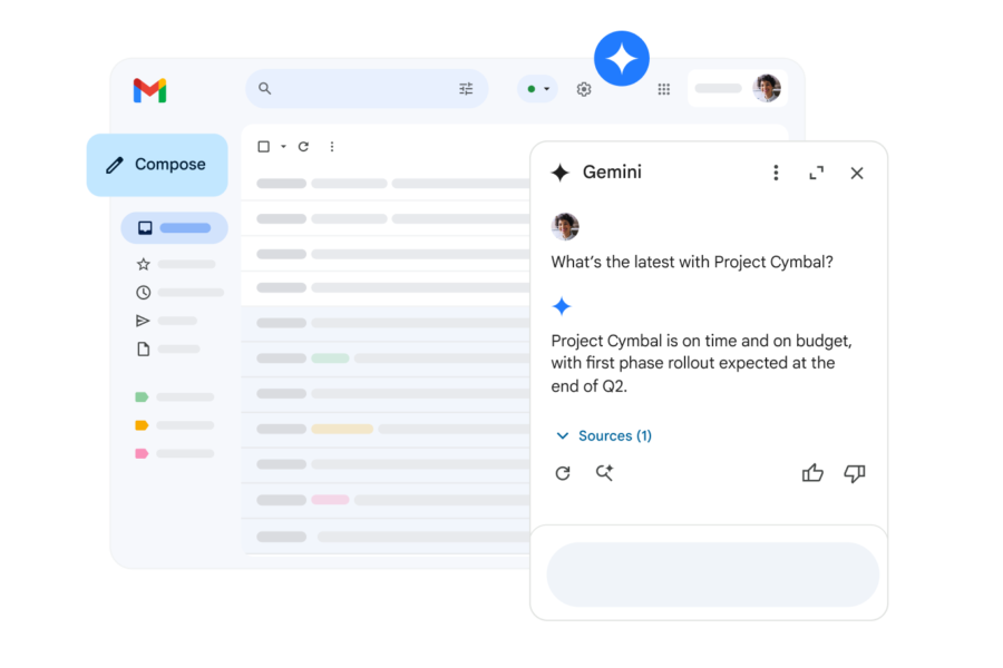 Gemini in Gmail helps you stay up to date with all your emails in the best possible way.