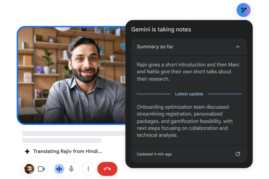 Don't miss any detail of your meetings with the help of Gemini's "Take notes" feature.