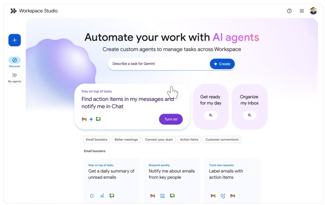 Google Workspace Studio now available