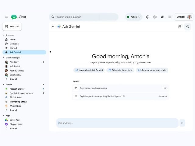 Ask Gemini in Google Chat: Your AI assistant integrated into corporate messaging