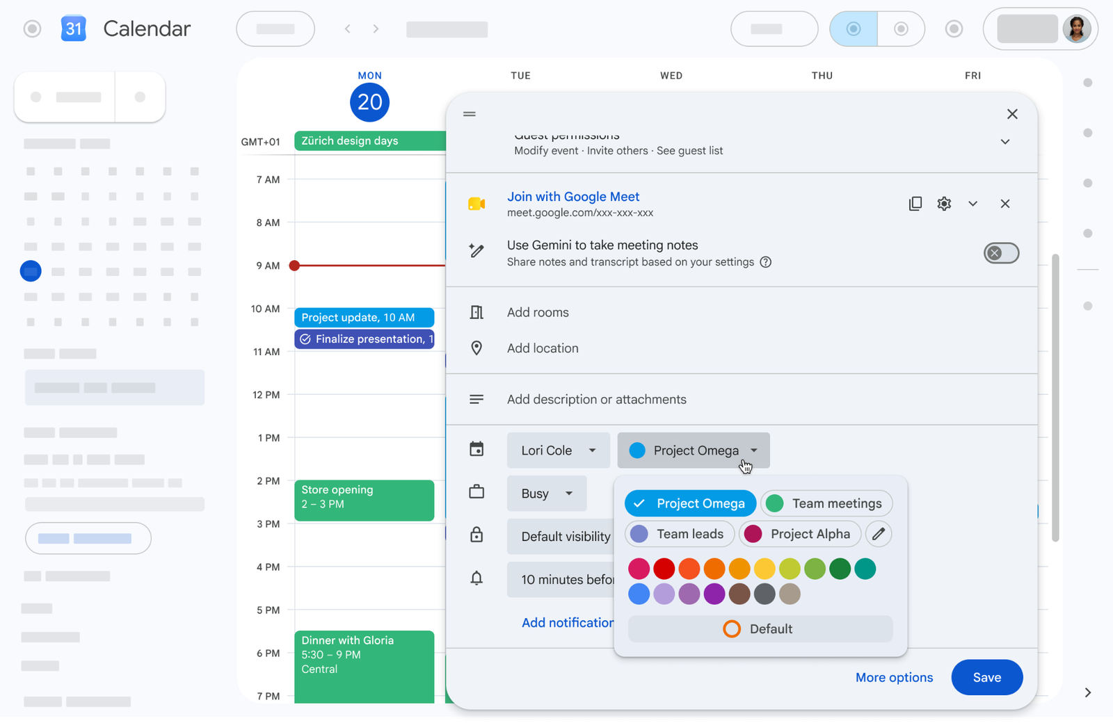 How to use custom colors in Google Calendar to organize your business